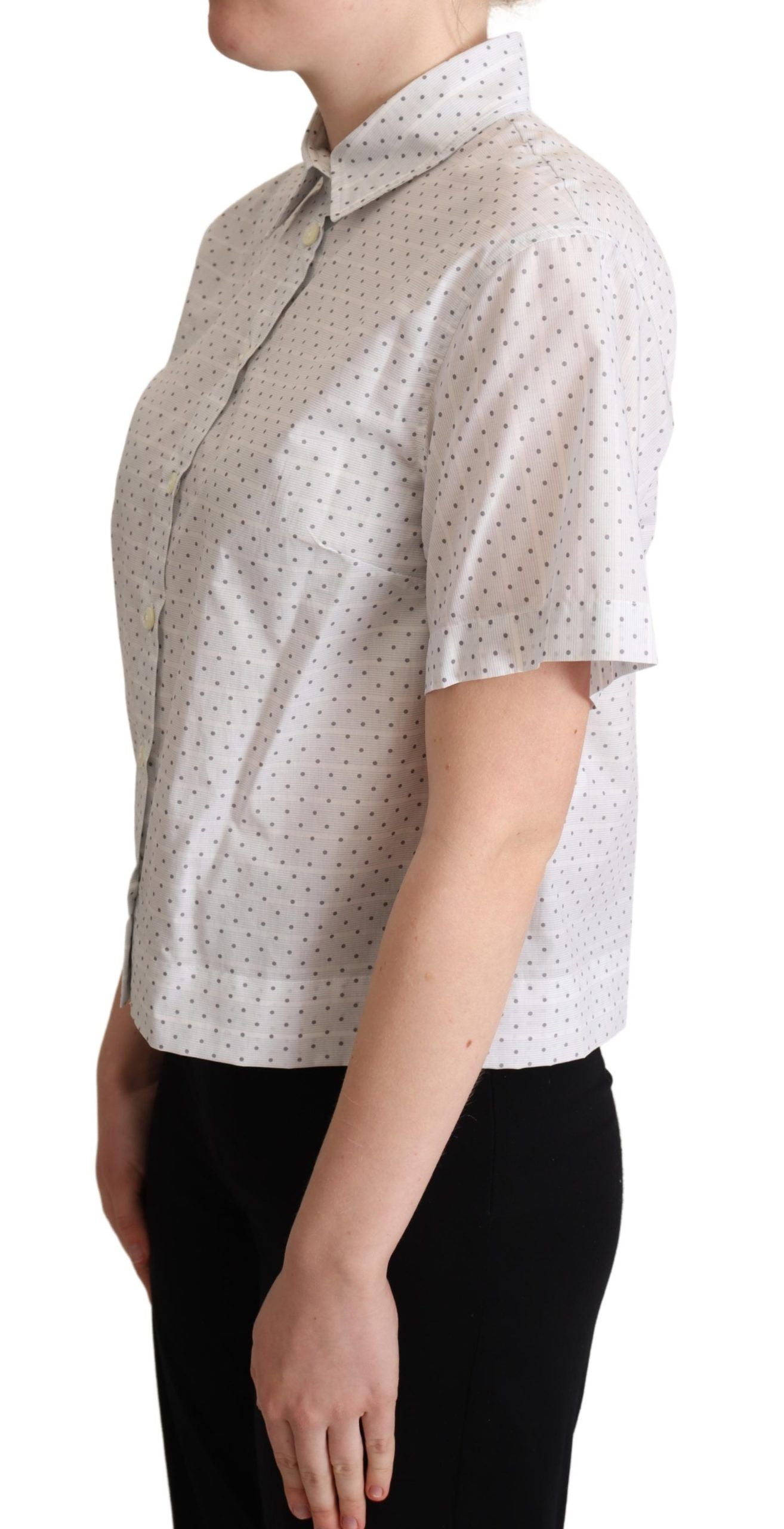 Dolce & Gabbana Elegant Polka Dot Cotton Polo Women's Top