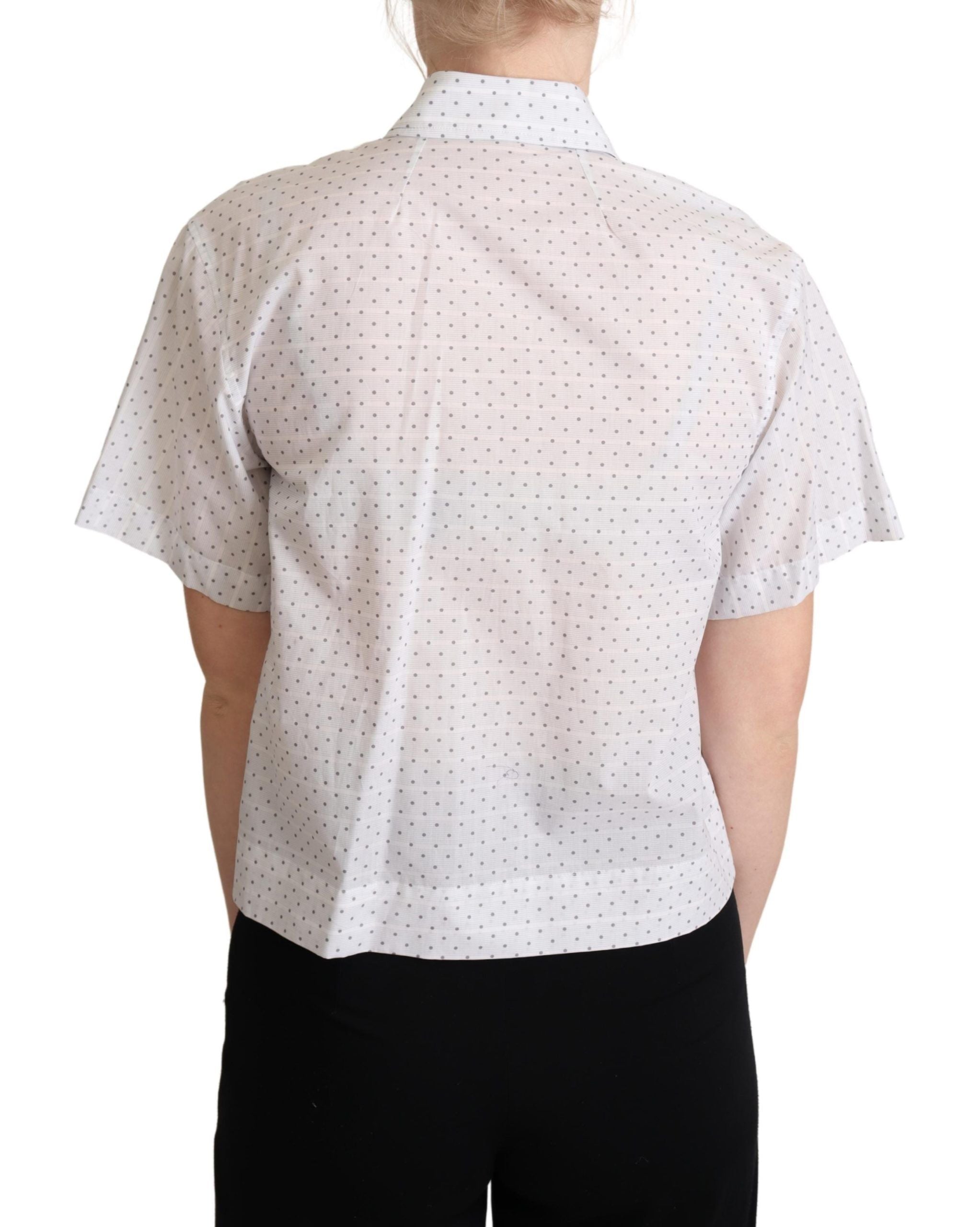 Dolce & Gabbana Elegant Polka Dot Cotton Polo Women's Top