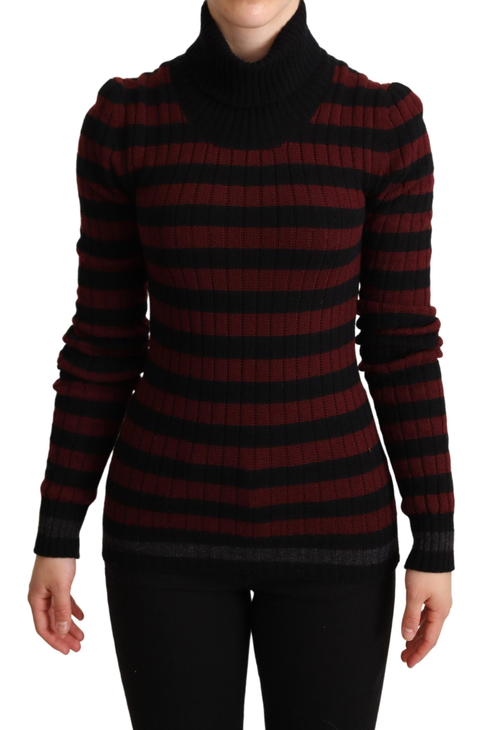 Dolce & Gabbana Chic Striped Wool-Cashmere Women's Sweater