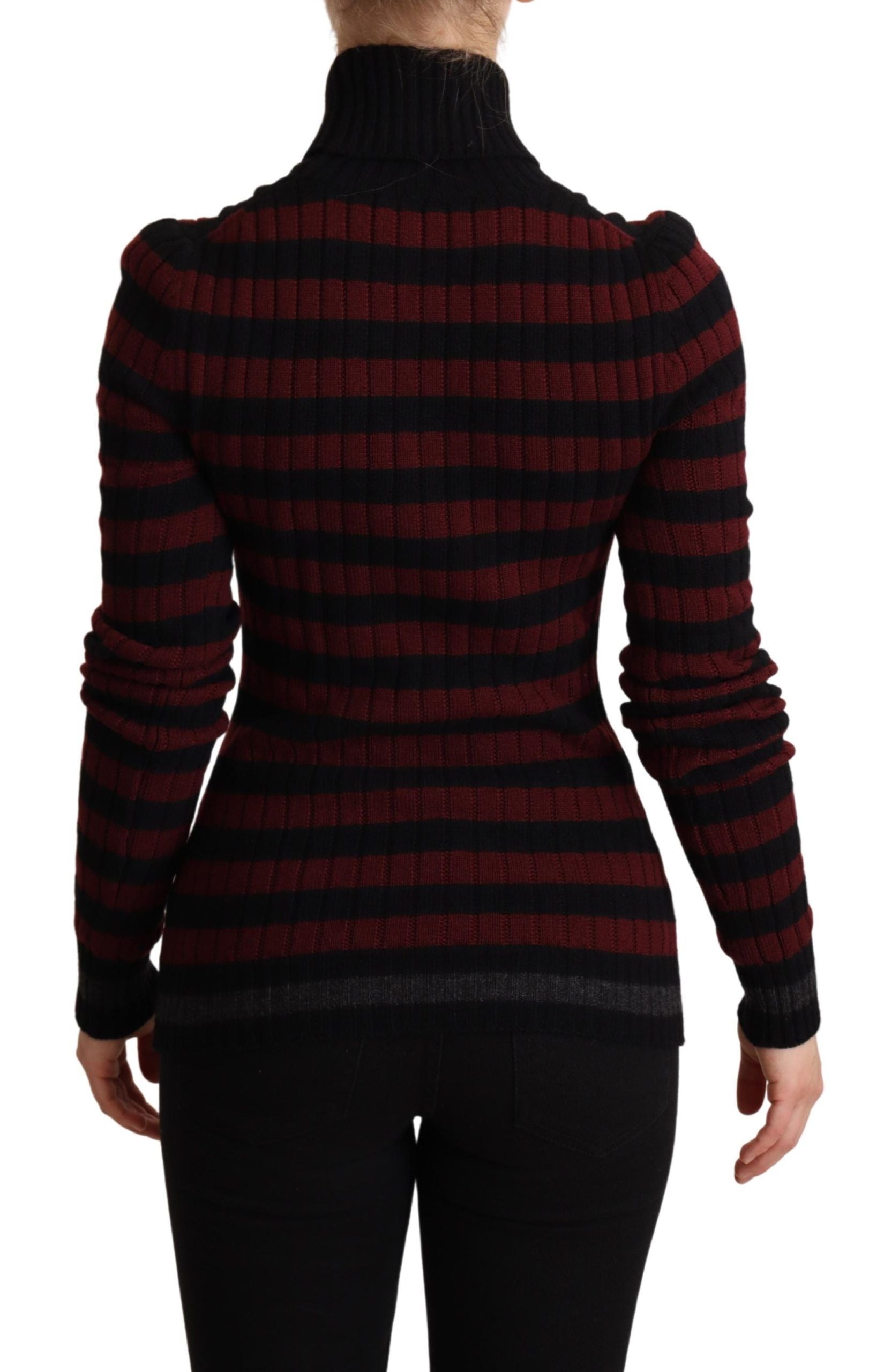 Dolce & Gabbana Chic Striped Wool-Cashmere Women's Sweater