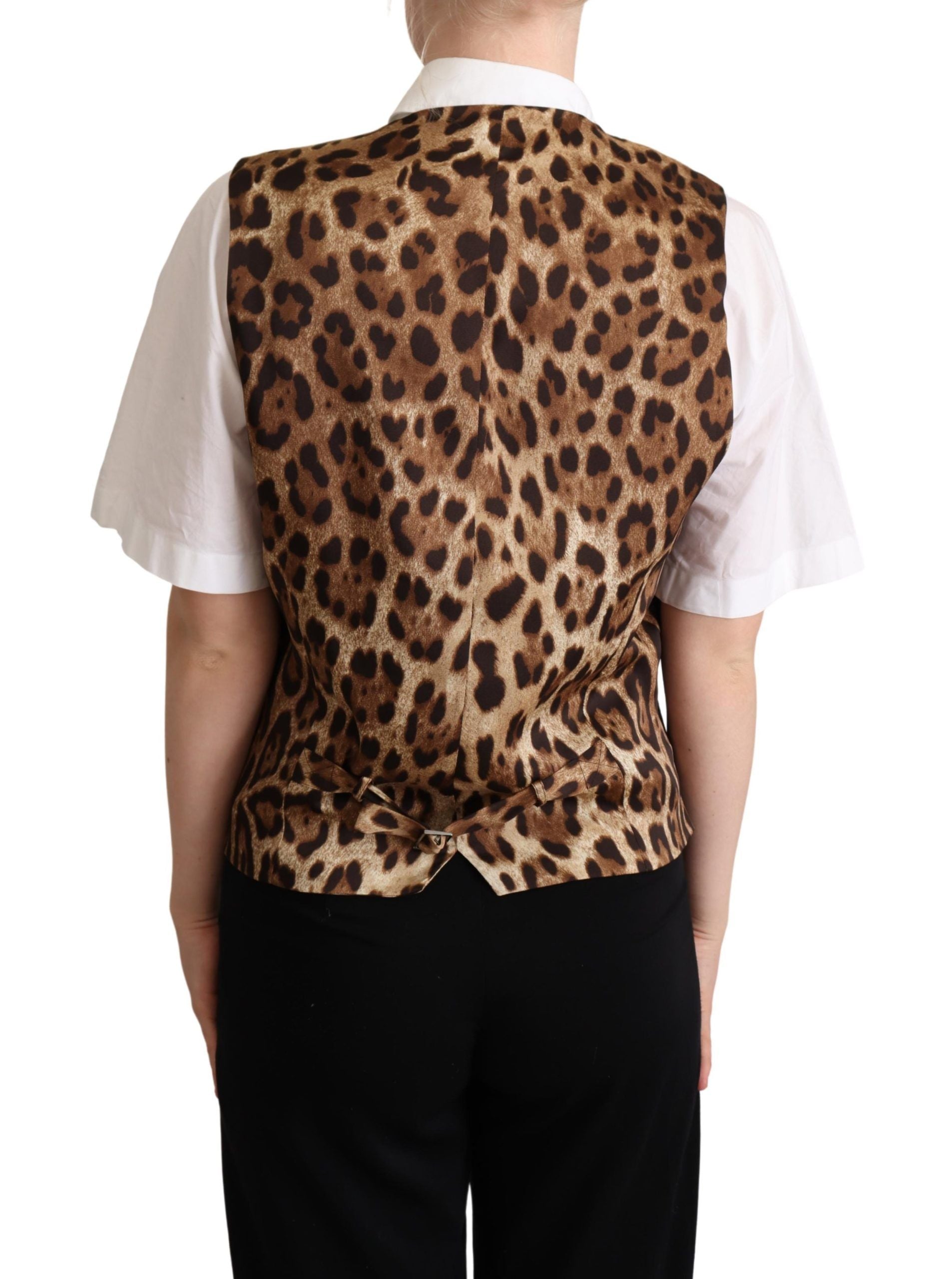 Dolce & Gabbana Elegant Leopard Print Sleeveless Women's Vest