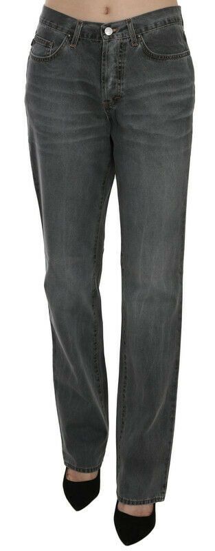 Just Cavalli Chic Gray Mid Waist Straight Leg Women's Jeans