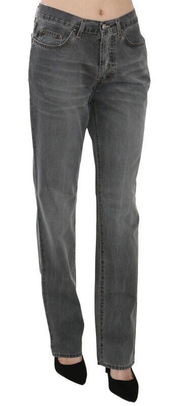 Just Cavalli Chic Gray Mid Waist Straight Leg Women's Jeans