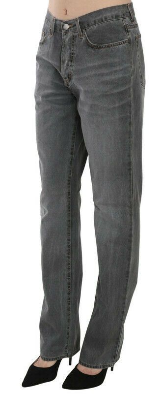 Just Cavalli Chic Gray Mid Waist Straight Leg Women's Jeans