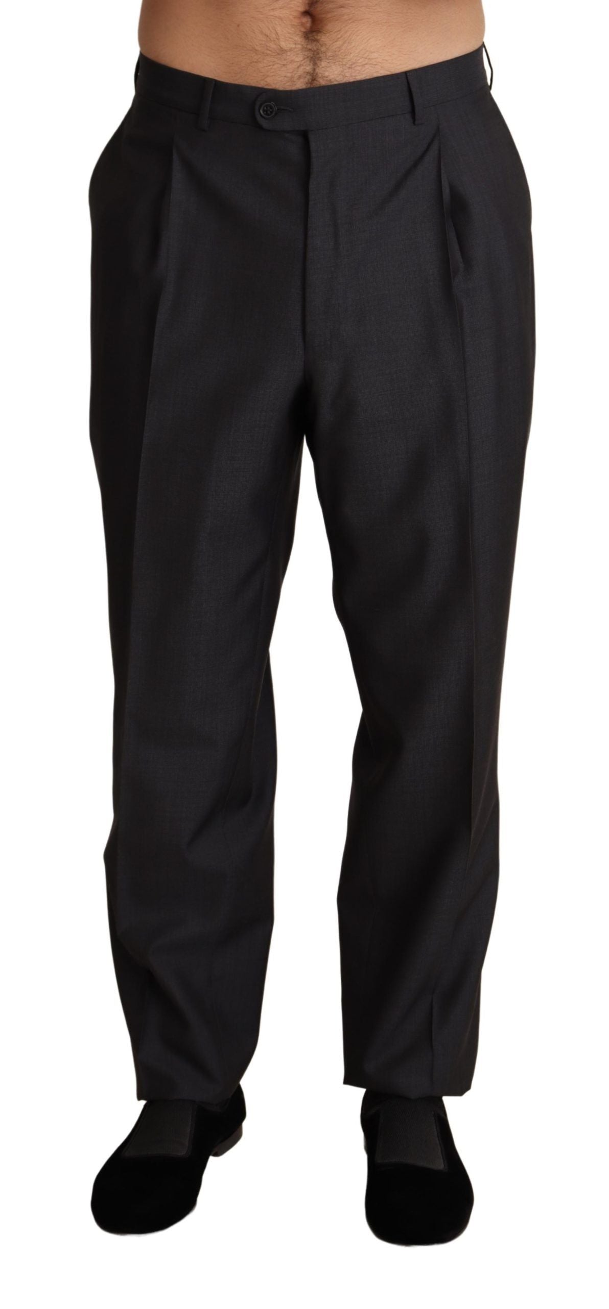 Dolce & Gabbana Elegant Gray Skinny Dress Men's Trousers