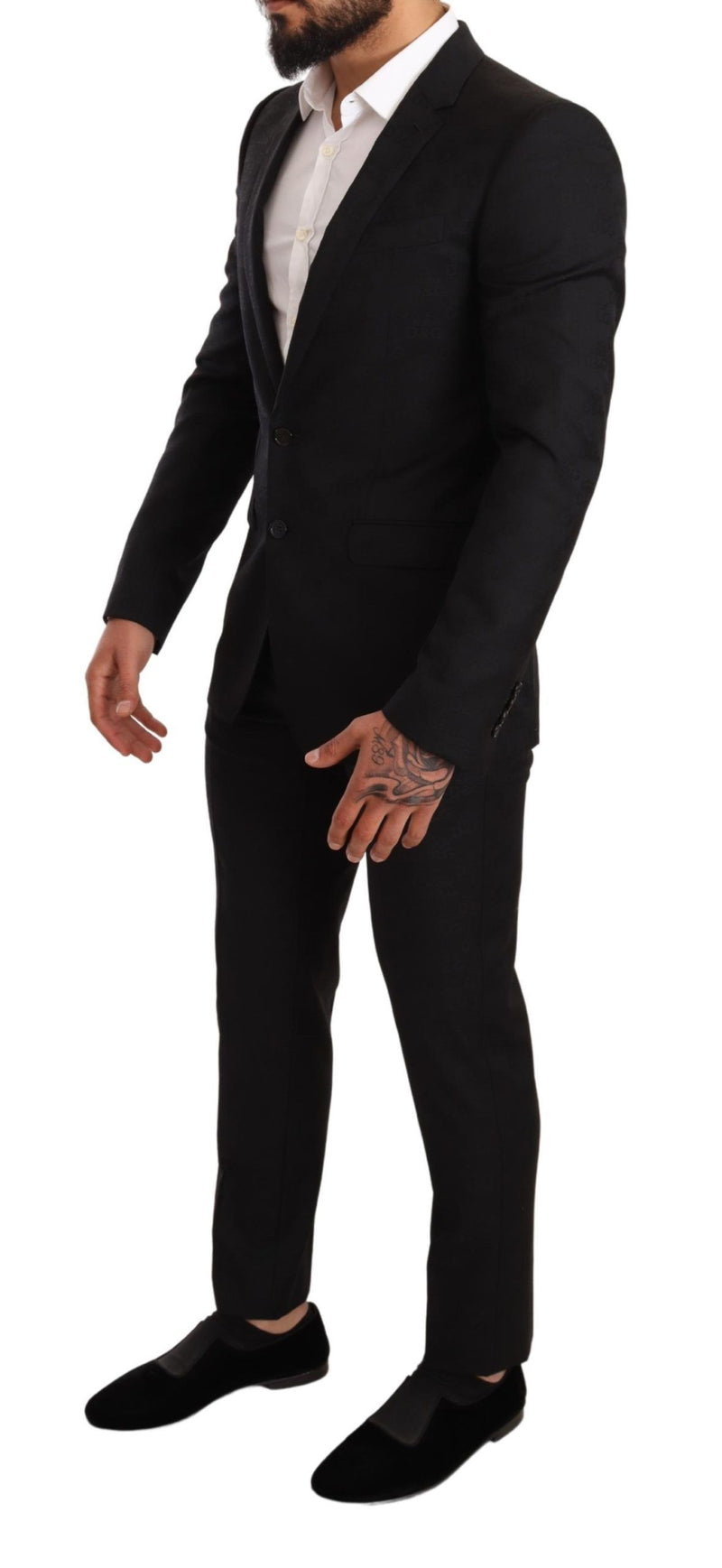 Dolce & Gabbana Elegant Martini Black Wool Men's Suit