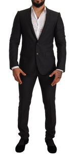 Dolce & Gabbana Elegant Gray Martini Wool Men's Suit