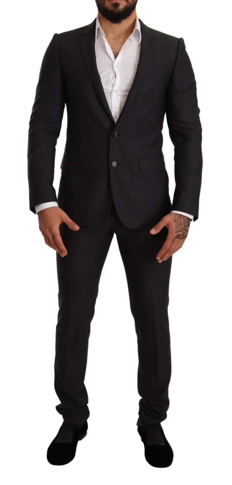 Dolce & Gabbana Elegant Gray Martini Wool Men's Suit