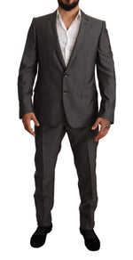 Dolce & Gabbana Elegant Martini Slim-Fit Wool Silk Men's Suit