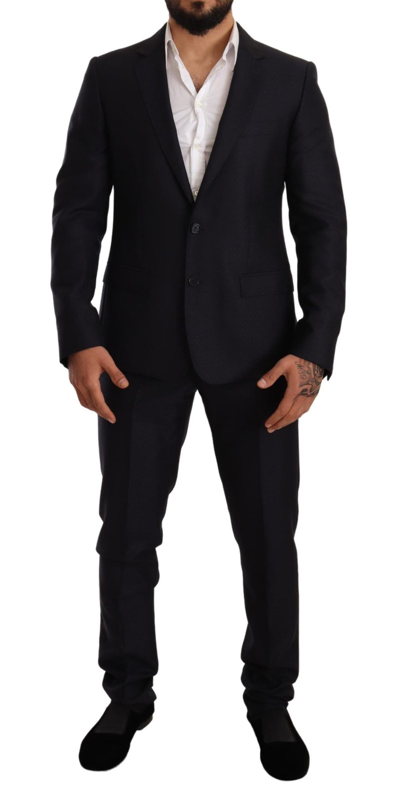 Dolce & Gabbana Elegant Slim Fit Jacquard Suit in Men's Blue