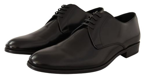 Dolce & Gabbana Elegant Black Leather Derby Men's Shoes