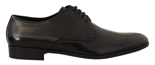 Dolce & Gabbana Elegant Black Leather Derby Men's Shoes