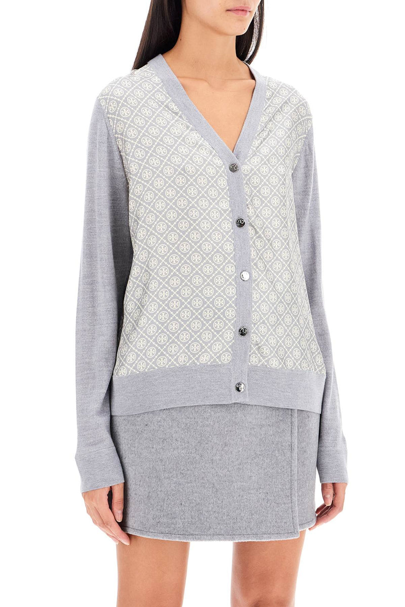 Tory Burch Women's Silk Insert Cardigan With Eight