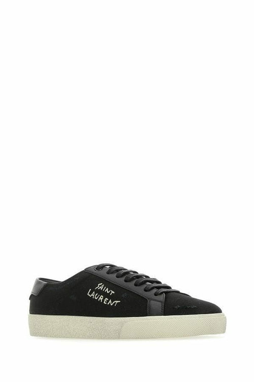 Saint Laurent Sleek Black Canvas & Leather Low-Top Men's Sneakers