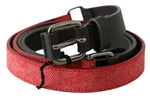 Costume National Elegant Red Brown Leather Fashion Women's Belt