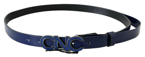 Costume National Sleek Dark Blue Leather Fashion Men's Belt