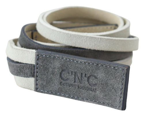 Costume National Chic White Leather Logo Women's Belt