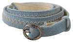 Costume National Chic Sky Blue Leather Belt - Buckle Up in Women's Style