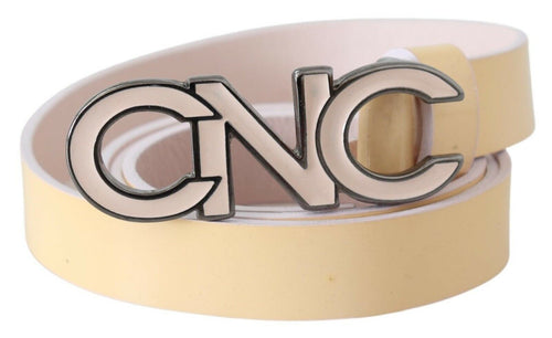 Costume National Chic Beige Logo Leather Women's Belt