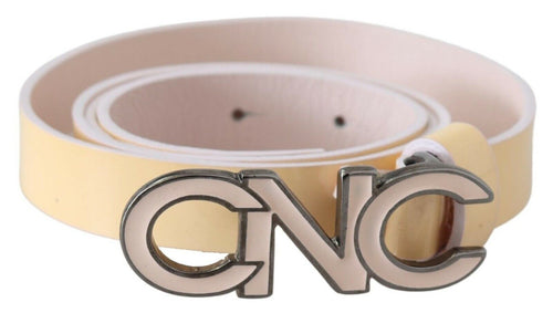 Costume National Chic Beige Logo Leather Women's Belt