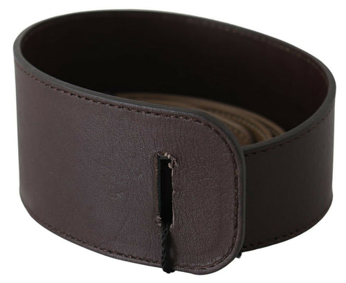 GF Ferre Elegant Dark Brown Braided Leather Women's Belt