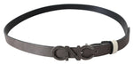 Costume National Metallic Gray Italian Leather Fashion Women's Belt