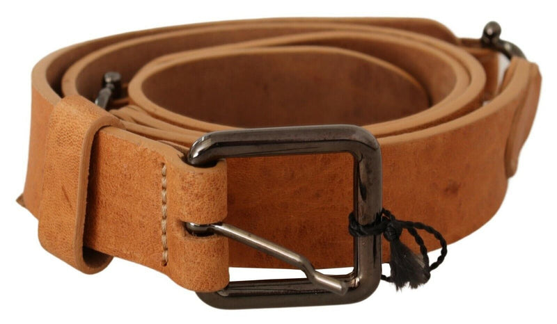 Costume National Elegant Light Brown Fashion Belt with Black-Tone Women's Buckle