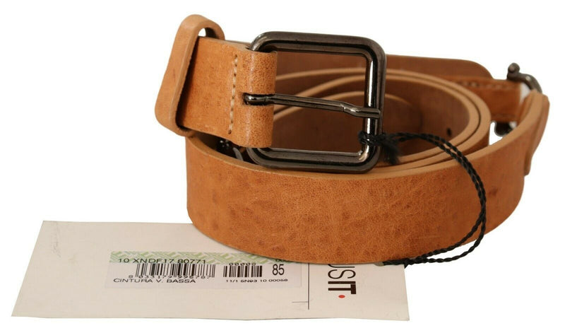 Costume National Elegant Light Brown Fashion Belt with Black-Tone Women's Buckle