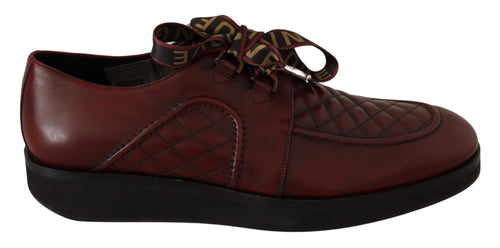 Dolce & Gabbana Elegant Bordeaux Derby Leather Men's Shoes