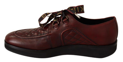 Dolce & Gabbana Elegant Bordeaux Derby Leather Men's Shoes