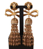 Dolce & Gabbana Elegant Antique Gold Bow Women's Earrings