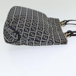 Fendi Zucchino Navy Canvas Handbag (Pre-Owned)