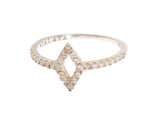 Nialaya Elegant Silver CZ Crystal Studded Women's Ring