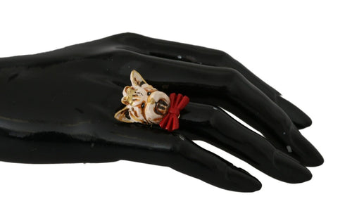 Dolce & Gabbana Elegant Canine-Inspired Gold Tone Women's Ring