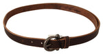 John Galliano Elegant Brown Leather Fashion Women's Belt