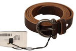 John Galliano Elegant Brown Leather Fashion Women's Belt