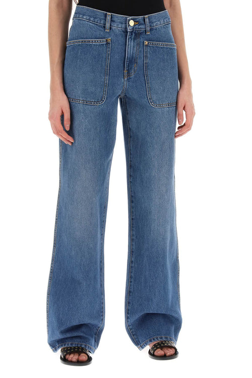 Tory Burch Women's High-Waisted Cargo Style Jeans In