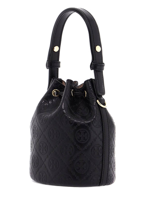 Tory Burch Women's Mini T Monogram Leather Bucket Bag