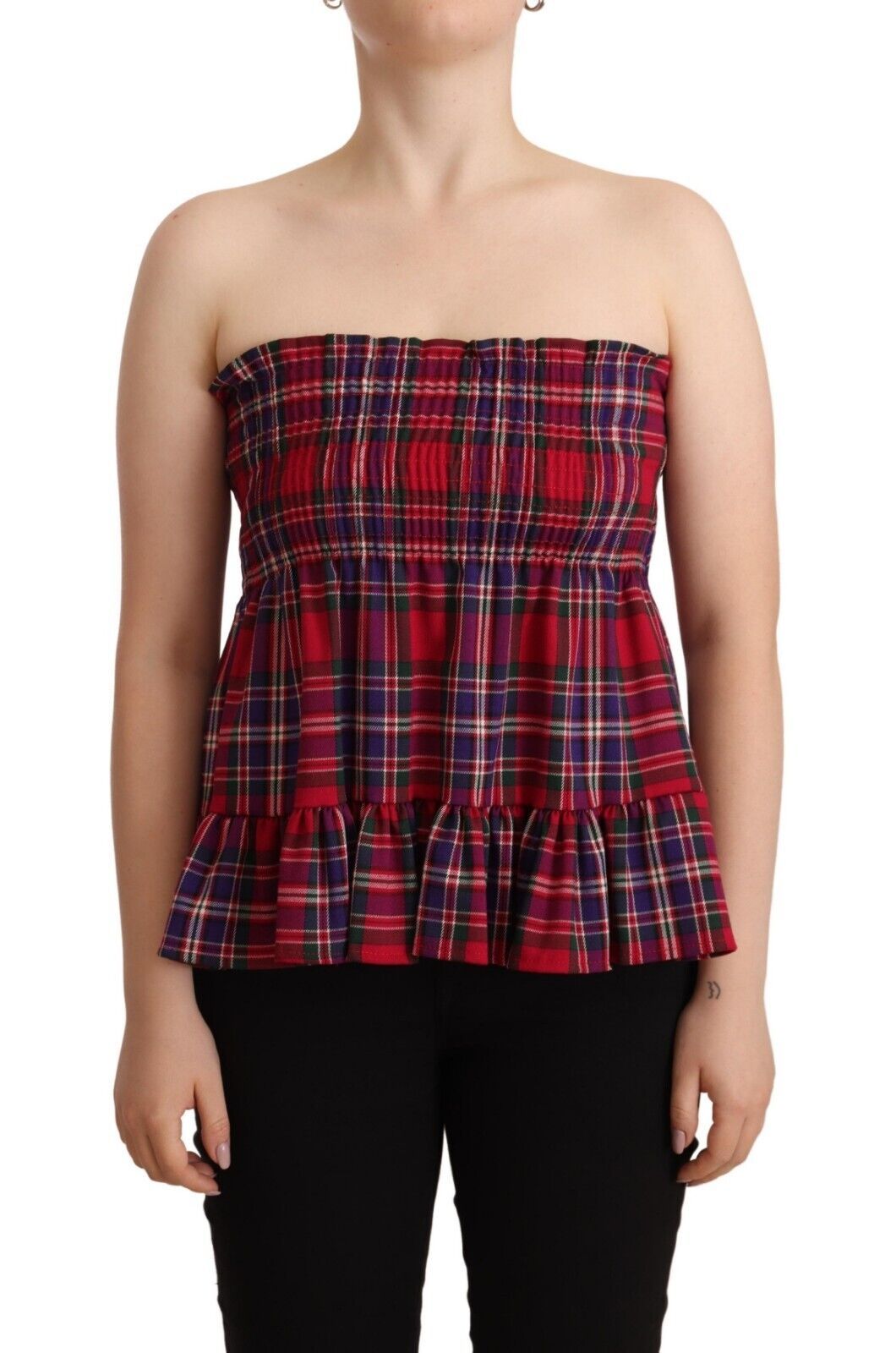 CAMPO DI FRAGOLE Chic Checkered Sleeveless Tank Women's Top