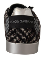 Dolce & Gabbana Silver Elegance Leather Men's Sneakers