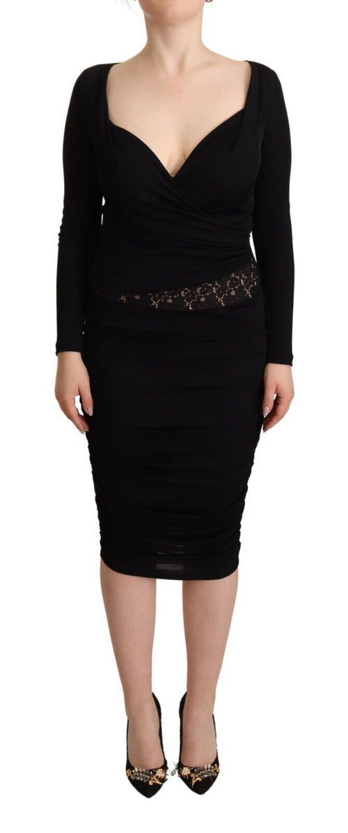 GF Ferre Elegant Black Sheath Dress with Sweetheart Women's Neckline