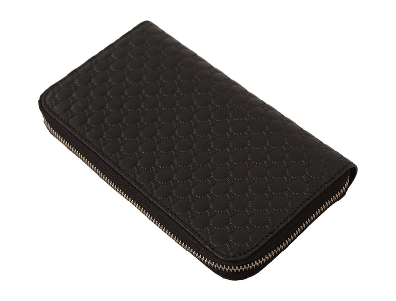 Gucci Elegant Black Leather Zip-Around Women's Wallet