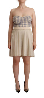 Guess Chic Beige Strapless A-Line Women's Dress