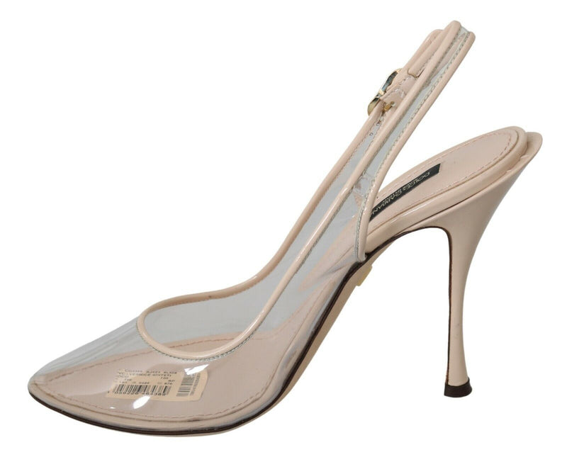 Dolce & Gabbana Elegant Nude Beige Slingback Women's Heels