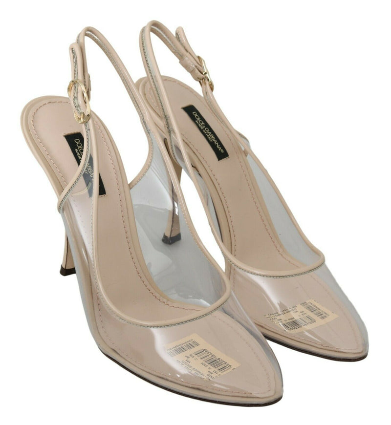 Dolce & Gabbana Elegant Nude Beige Slingback Women's Heels