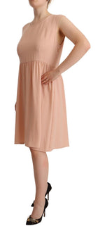 Twinset Elegant Beige Sleeveless Shift Women's Dress