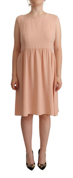 Twinset Elegant Beige Sleeveless Shift Women's Dress