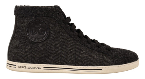 Dolce & Gabbana Elegant High Top Cotton/Wool Men's Sneakers