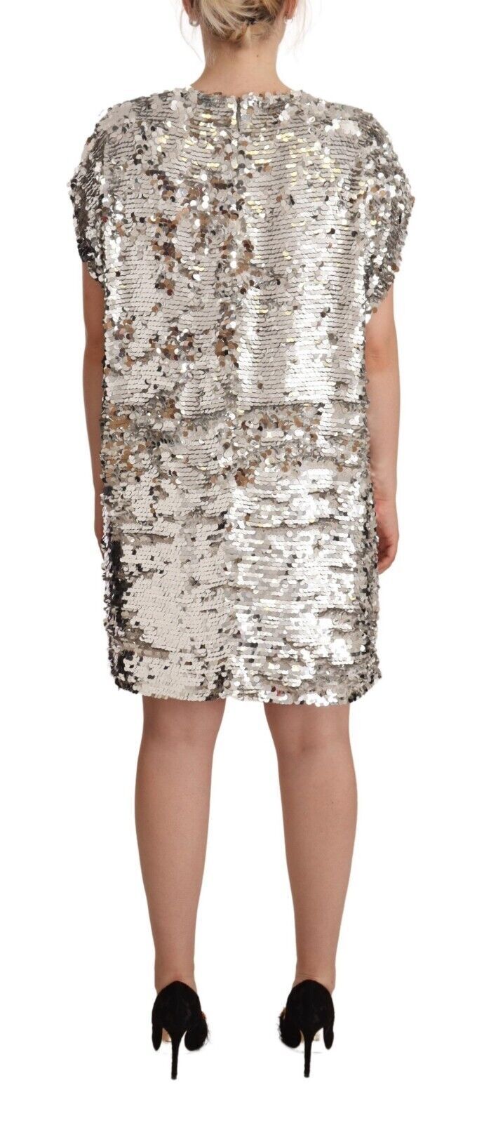 MSGM Elegant Sequined Boat Neck Mini Women's Dress