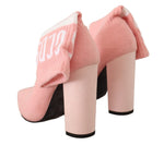 GCDS Chic Pink Suede Ankle Boots with Logo Women's Socks